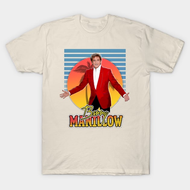 Retro Flyer Style Barry Manillow Fan Art T-Shirt by Now and Forever